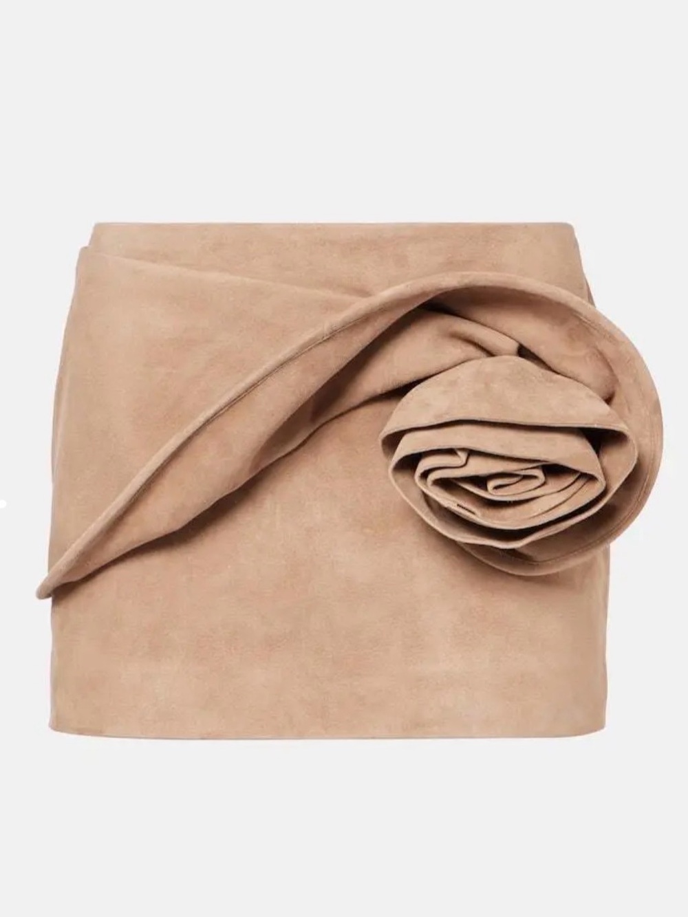 MAGDA BUTRYM Floral-Appliqué Suede Miniskirt